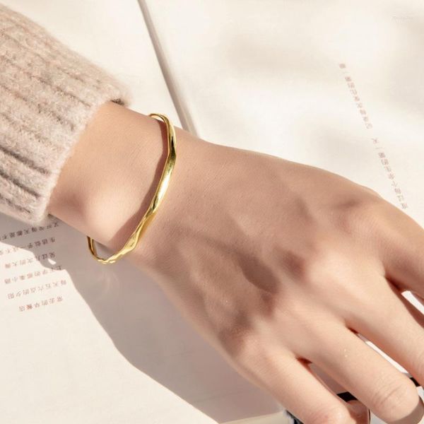 Браслет серебряного золота нерегулярный браслет для женской девушки подарки на день рождения Жидкий Лава простота классические украшения
