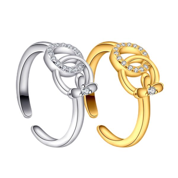 Горячая распродажа S925 Стерлинговое серебряное кросс женское кольцо универсальное модное модное нежно открытое кольцо