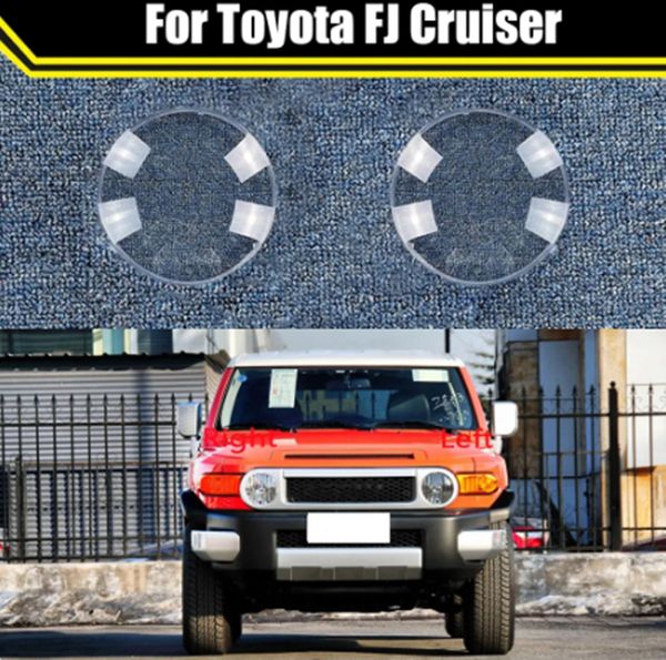 TOYOTA FJ Cruiser Otomatik Ahlak Taşığı Kapakları için Araba Ön Şeffaf Far Kapağı Kafa Lambası Işık Kabuk Cam lens Konut Kılıfı