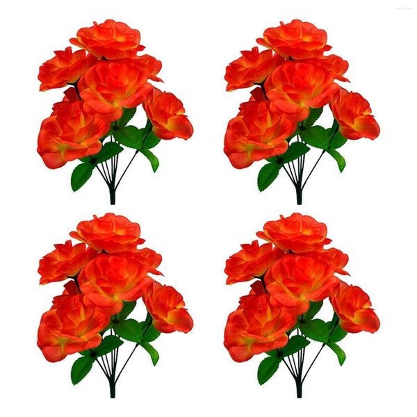 Dekoratif Çiçekler Asma Hydrengea Kuru Lavanta Bunch 4pc Çiçek Paketi İpek Yedi Baş Küçük Gül Yapay