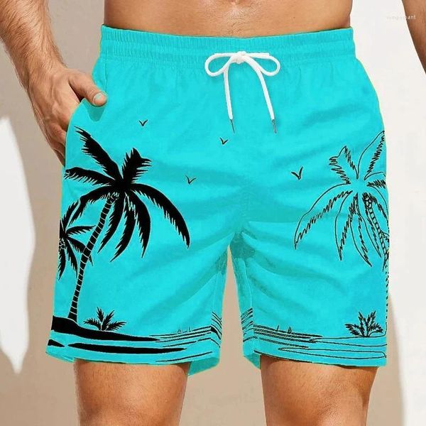 Мужские шорты 2023 летние мужчины Hawaiian Beach Vintage 3D Print Clate
