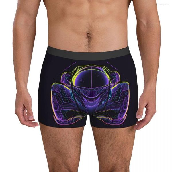 Underpants Dazzling Sports Car Underwear Neon Line Art Design Boxershorts Trenky's Men's Mun's Short Borks Идея подарка