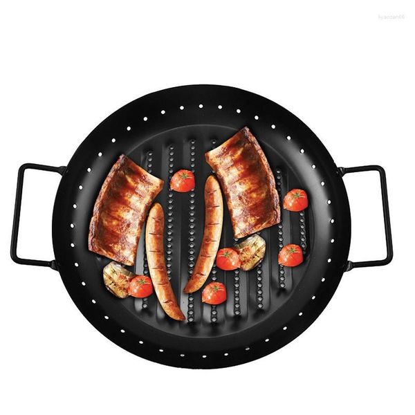 Tools BBQ Grill antiaderente Piastra per barbecue rotonda antiaderente per interni