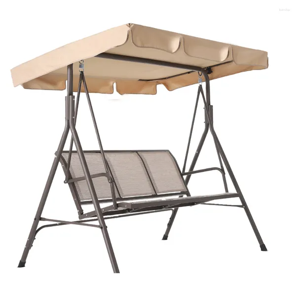 Camp Furniture 3-Personen-Außenschaukel, Metallstuhl, Innenhof, Garten, Schaukel, Balkon, Eisen, mit Regenschutz