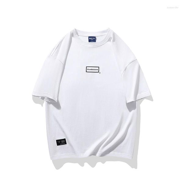 T-shirt da uomo 2023 Summer Cotton White Solid Shirt Men Causal O-Collo T-shirt basic da donna Top classici di alta qualità