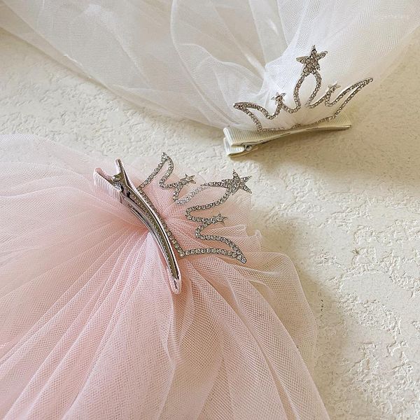 Аксессуары для волос принцесса кружево корона Тиары Барреттс милый винтажный белый шпиль