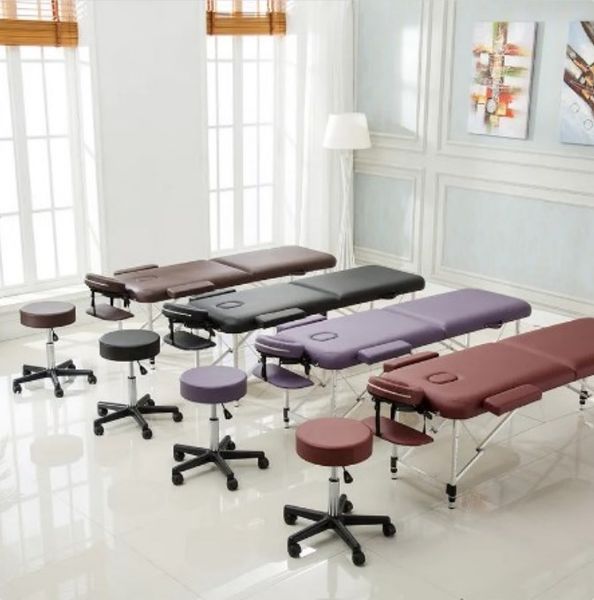 Mesa de massagem de spa portátil profissional, cama de beleza dobrável, liga de alumínio doméstico, móveis de sala de estar, cama de solteiro e cama ativa