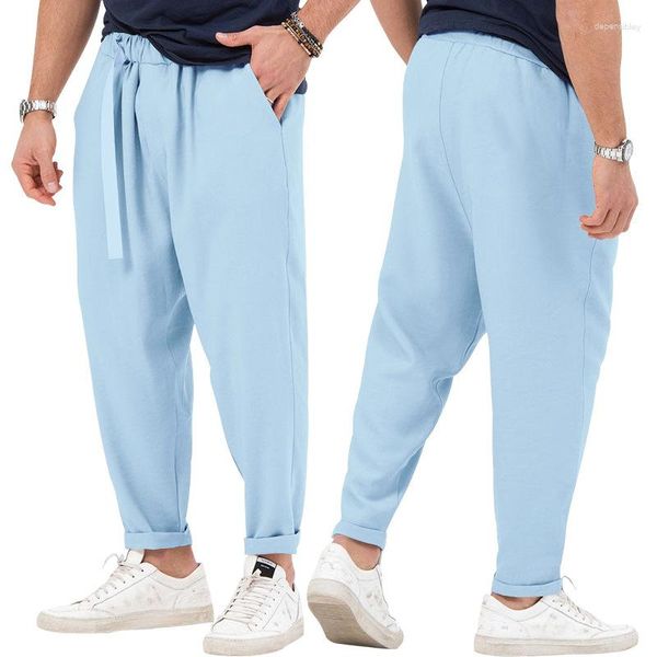 Pantaloni da uomo Sport estivi Tendenza casual Tinta unita Pantaloni da viaggio da spiaggia di grandi dimensioni Harlan Wide Hip Suspension