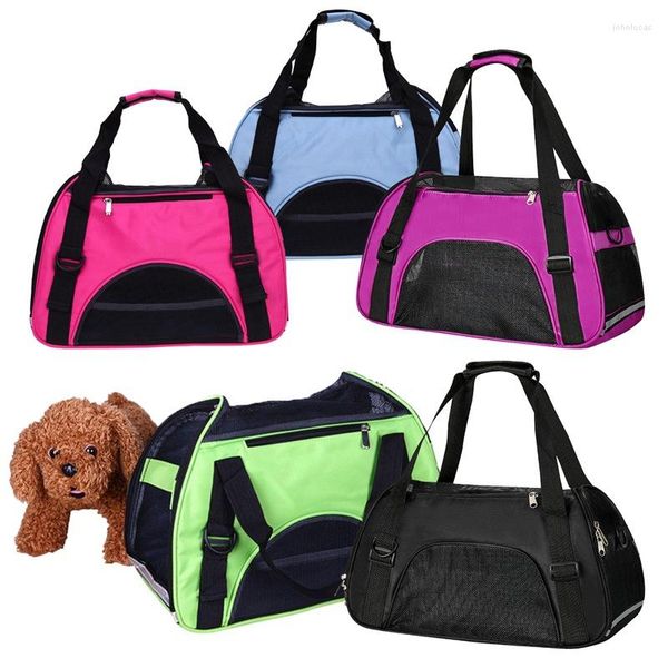 Bolsa para transporte de cachorro portátil para gato dobrável respirável para fora gaiola de viagem para animais de estimação