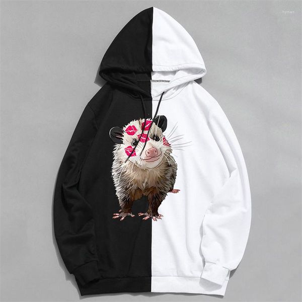 Herren Hoodies Pilz The Opossum Herren Y2k Kleidung Männer Frauen Casual Kapuze Sportwear Lip Vintage Übergroße