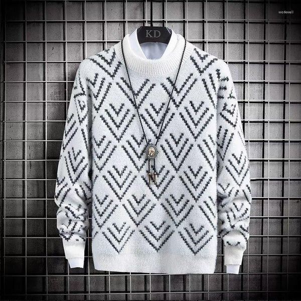 Maglioni da uomo 2023 Maglione da uomo Harajuku Pullover lavorato a maglia Hip Hop Streetwear Cartone animato Orso O-Collo Oversize Coppia casual Uomo