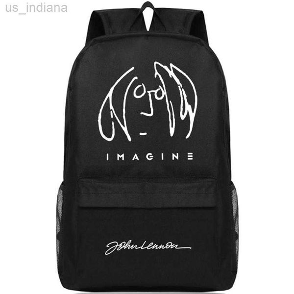 Школьные сумки Lennon рюкзак John Day Pack Rock Band School Bag Music Packsack Quality Rucksack Sporkbag Outdoor Daypack222f Z230802