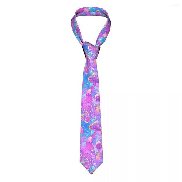 Papillon Funghi Uomo Cravatta Sottile Poliestere 8 Cm Stretto Magia Hippie Cravatta Per Camicia Accessori Cravatta Cosplay