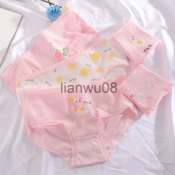 Mutandine 2022 Mutandine per adolescenti Mutande rosa con stampa floreale Mutande per ragazza Slip per bambini in cotone confortevole Abbigliamento intimo x0802