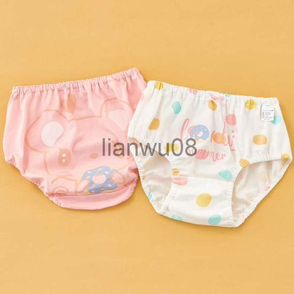 Mutandine 2 pezzi Slip per bambina Bambini Intimo di cotone Stampe carine Mutandine Boxer per bambini Mutande sane Taglia 314T Pantaloncini per ragazza adolescente Pantaloni x0802