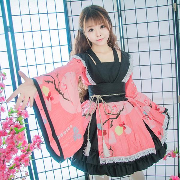 Ethnische Kleidung Vintage verbesserte Frauen Cosplay Anime Kostüm elegante Baumwolle weibliche Yukata Kleid japanische traditionelle Mädchen Kimono Weihnachten