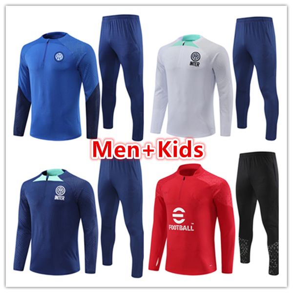 2023 2024 Межгодовой костюм Lautaro Chandal Futbol Soccer Milano Учебный костюм 22 23 24 Milans Men and Kids Camiseta de Foot Tracksuits