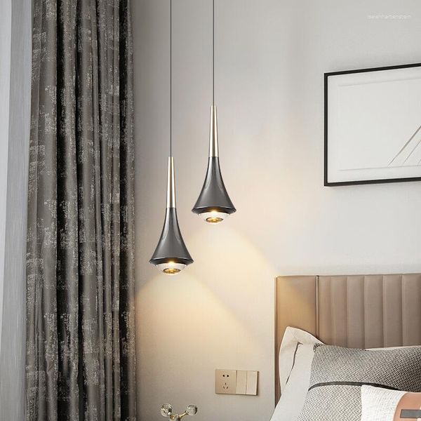 Lâmpadas pingente quarto cabeceira moderna minimalista criativa longa linha pequeno candelabro barra sudy vidro mensageiro lâmpada.