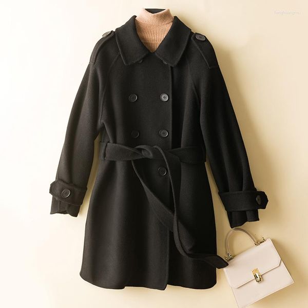 Damen Jacken Langer Mantel Winter Wolljacke Mode Retro Dicke Herbst Koreanische Version
