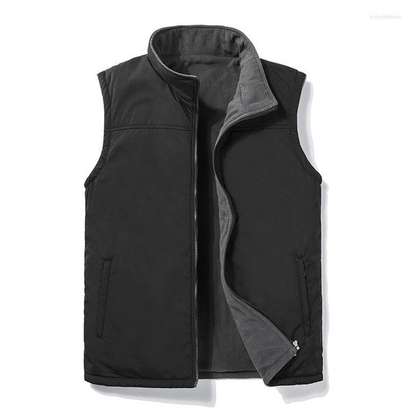 Gilet da uomo Gilet Trend Fleece Velvet 2023 Middle Plus Brand Gilet per anziani Giacca papà Cotone invecchiato caldo