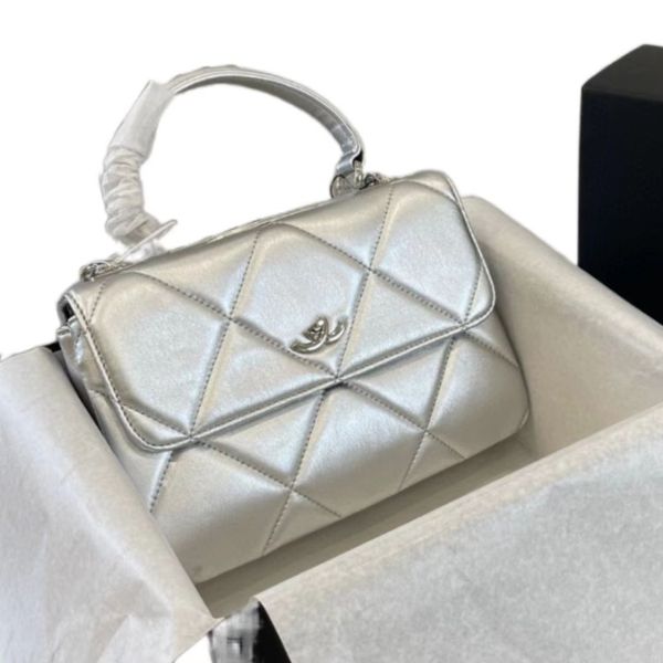 Chanee CF 23A 9 Stilista di moda di lusso di alta qualità Classico Borsa a tracolla con patta Borsa a tracolla Portafoglio da donna Versione con chip Grande plaid con scatola