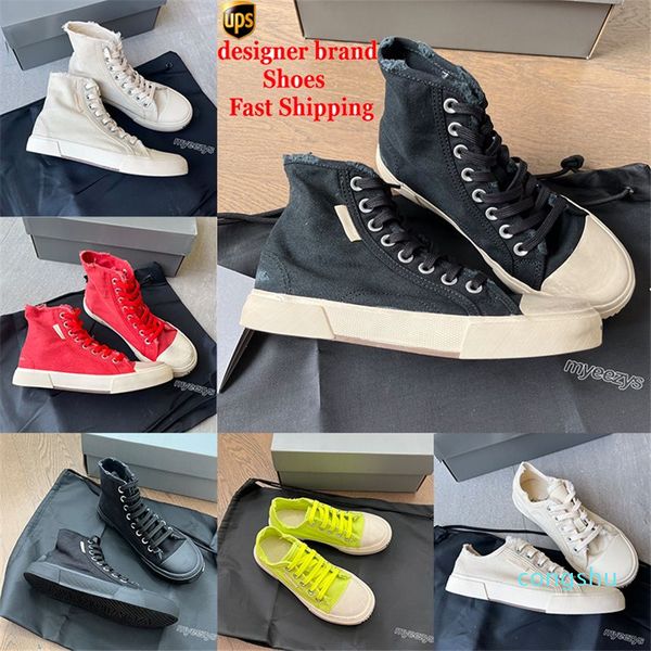 Designer-Luxusmarke Paris Stellen Sie alte Segeltuchschuhe her High-Top-Mode-Casual-Trainer Schwarz-Weiß-Rosa-Gelb-Rot-Blau-Mehrfarben-Komfort-Low-Top-Sneaker