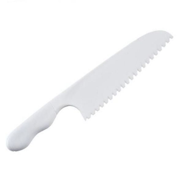 Coltello da cucina per bambini Coltello di sicurezza Coltello per insalata di lattuga Coltello seghettato in plastica Affettatrice Torta Pane Cuoco