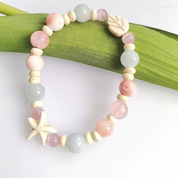 Strand Macaron Color Starfish Ceramic Little Elephant Handmade Frisado Pulseira Doce Versátil Namorada Para Mulheres