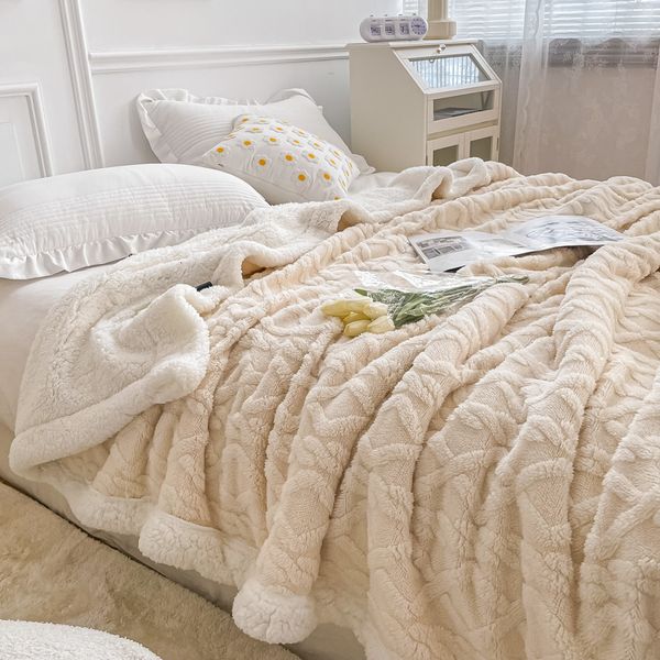 Утешительные одеялы для кровать для кровати одеяла для детей взрослые теплые зимние одеяла и бросают толстое шерстяное флисовое бросающее расстояние.