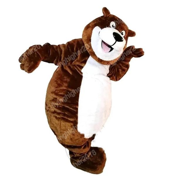 Costume professionale della mascotte dell'orso bruno Vestito da festa di Natale in fantasia di Halloween Vestito da personaggio dei cartoni animati Vestito da carnevale unisex per adulti