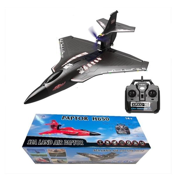 Aircraft Modle Wireless Remote Control Toy Airplane H650 Water Land Air Schiuma ad ala fissa Modello di motore brushless impermeabile Regalo 230801