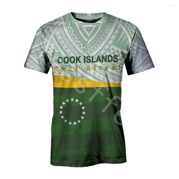 Camisetas masculinas de verão com impressão 3D, gola O, camiseta manga curta/cultura polinésia, camiseta unissex