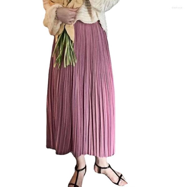 Юбки сплошной цвет сопоставление с плиссированной половиной для женщин для женщин 2023 Раннее лето повседневный костюм Материал юбки