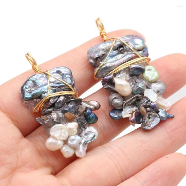 Anhänger Halsketten 5PCS Großhandelspreis Natürliche Süßwasser Perle Form Unregelmäßigen Stein DIY Für Schmuck Machen Halskette Ohrring Zubehör