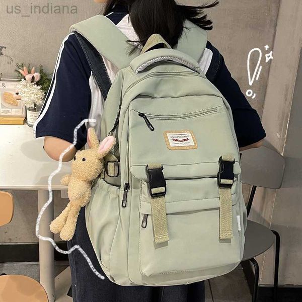 Borse da scuola Zaino in nylon impermeabile da donna coreano moda giapponese studentessa zainetto borsa da viaggio multistrato Simple Sense 230412 Z230802