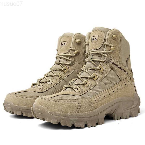 Botas masculinas militar bota de combate tornozelo tático tamanho grande 39-46 bota militar sapatos masculinos botas de trabalho L230802
