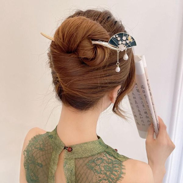 Fermagli per capelli Squisita forcina antica Elegante Chinoiserie Nappa di perle Accessori per gioielli Cheongsam Pins Moda Hairwear per le donne