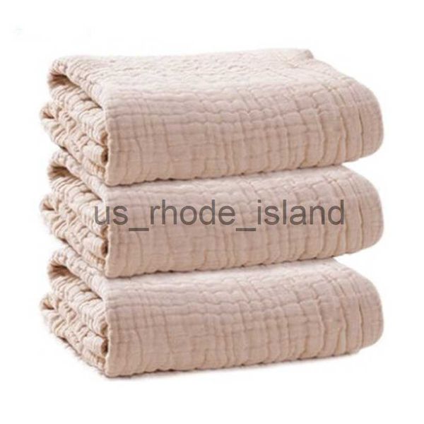 Coperte Fasce Neonato Coperta in cotone biologico Baby 6 strati Garza Asciugamano da bagno Neonato Ragazzi Ragazze Natural Musulmano Wrap Swaddle Bebe Hold Wraps 45 x0802