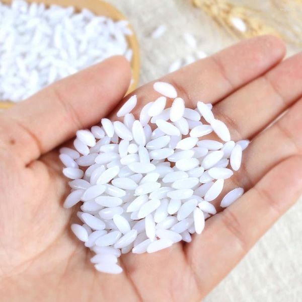 Flores decorativas 100 g/saco diy simulação falso arroz exibição adereços armário de cozinha el loja decoração de loja de plástico modelo artificial