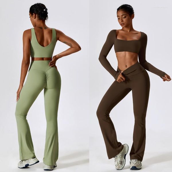 Aktif Setler İki Parçalı Hızlı Kuru Nefes Alabilir Spor Yoga Seti Yüksek Bel Kıyafet Fitness Giysileri Takip Egzersiz Takım Kırış Spor Salonu Kadın