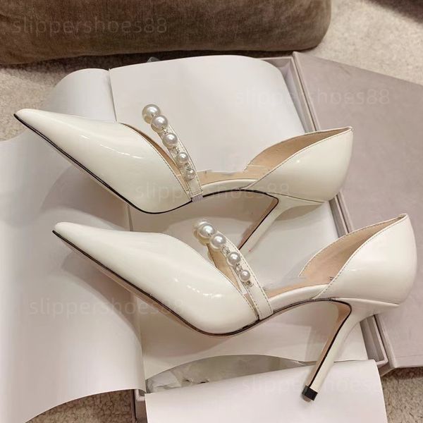 tacchi di design scarpe di perle pompe tacchi scarpe da donna ballerine di design mary jane sandles pelle verniciata tacco alto punta a punta pompa formale scarpa da sposa per feste