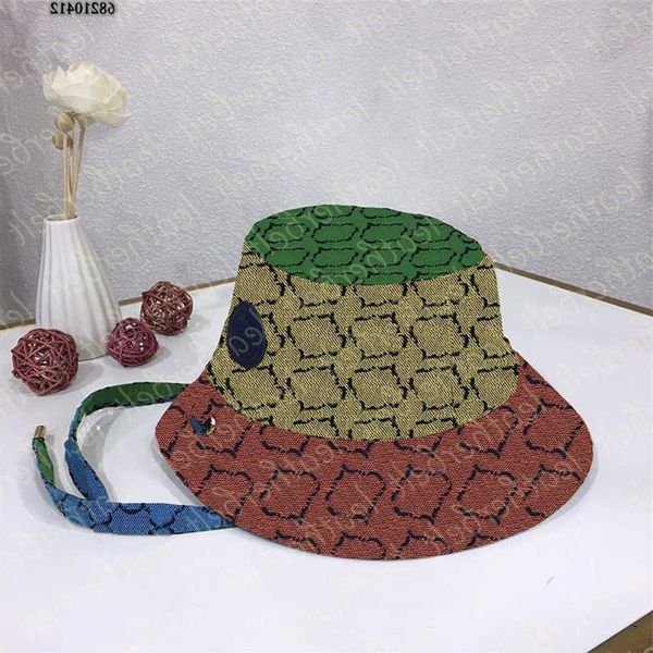 Lettera ggity Bucket Colorful Fisherman Designer Hat Donna Moda Uomo Viaggi Cappello da sole stampato Cappello con cintura