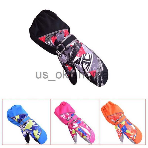 Ski Gloves SG08C Children Skiing Gloves Winter Warm Waterproof Windproof Kid Snow Gloves Boys Girls Sport Snowboarding Mittens Anti Slip J230802