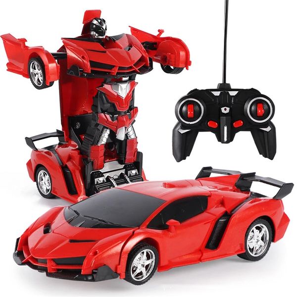 ElectricRC Car 2 en 1 Electric RC Car Transformation Robots Niños Niños Juguetes Control remoto al aire libre Sports Deformation Car Robots Model Toy 230801