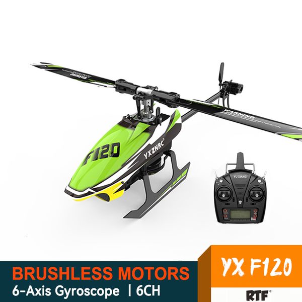 Inteligente Uav YXZNRC 20 2 4G 6CH 6 Axis Gyro 3D6G Direct Drive Brushless Motor Flybarless RC Helicóptero Modelo Compatível com FUTABA S FHSS 230801