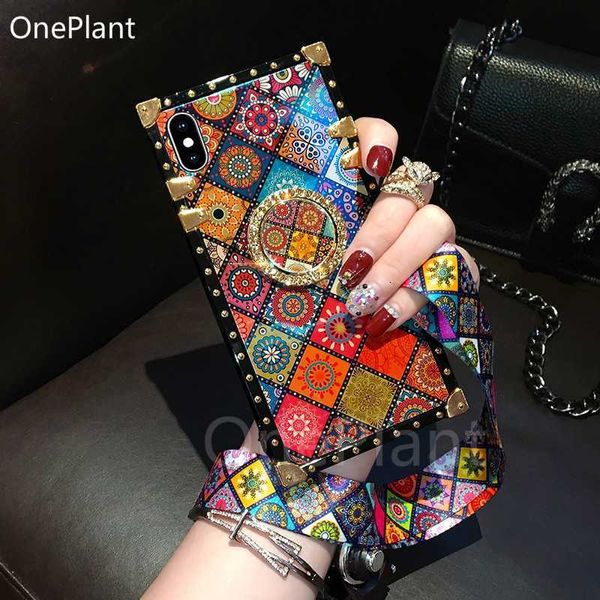 Capas de telefone celular Luxo Glitter Diamond Ring Holder Bling Phone Case para Samsung S23 S22 S21 S20 Plus + Ultra Fe Note 20 ZFlip 3 4 Lanyard Cover L230731