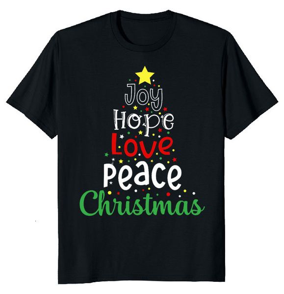 Homens camisetas Alegria Esperança Amor Paz Natal Engraçado Fashoin Homens Japonês Camiseta Verão Casual Manga Curta Hip Hop Harajuku Streetwear 230802