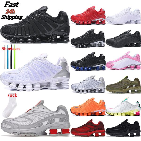 SHOX TL Running Shoes para os homens wome SUNRISE branco amarelo rosa Triplo Preto da Universidade Vermelho Branco das sapatilhas dos homens Eur40-46