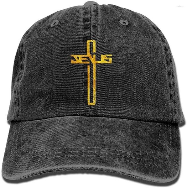 Berretti da baseball Christian Jesus Cross Flat Unisex Washed Twill Cotton Baseball Cap Cappello da papà regolabile vintage