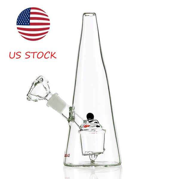 Cupcake PERC ile zarif 6 inç mini beher bong - 10mm dişi eklem